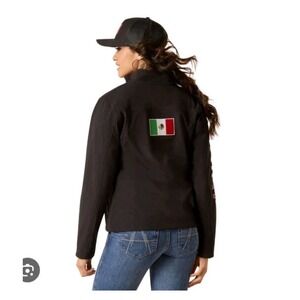 Ariat Mexico Softshell Jacket Womens XL Black AriatTek Full Zip Mock Neck BB27